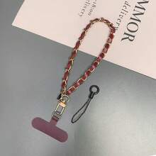 1件金屬卡鏈手機殼鏈條 女款金屬鏈條掛繩 斜跨配件 斜跨繩 通用包珍珠鏈 可掛頸 多功能 可懸掛鏈條手機掛鏈 免夾扣 - 愛心短款卡鏈 - 查看 7