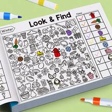 32-Page Children's Interactive Treasure Hunt Coloring Book (With Hidden Patterns), Fun Find-And-Seek Game, Enhances Focus, Observation And Fine Motor Skills, Includes Writing Practice Pages, Suitable For Classroom Learning, Back To School And Christmas/Easter Gifts - Interactive Treasure Hunt Coloring Book - View 4