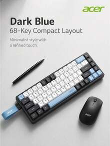 Acer Kombinasi keyboard dan mouse nirkabel dual-mode, sakelar gunting, senyap, dapat diisi ulang, keyboard dan mouse Bluetooth kantor dengan desain blok warna. - View 5