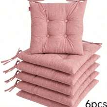 1/4/6pcs Soft Chair Cushion Set, Plush Filled Seat Pads, Enhanced Comfort - Pink - View 1