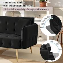 Sofa Bed Frame Green 178 X 82 X 70 Cm - Black 2 Seat - View 6