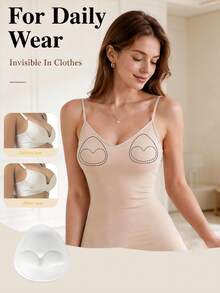 1 Pair Summer Waterproof Invisible Silicone Push-Up Breast Pads, Bikini Swimsuit Inserts, Essential For Beach Travel And Vacation - Transparent Style A-2pcs - View 1
