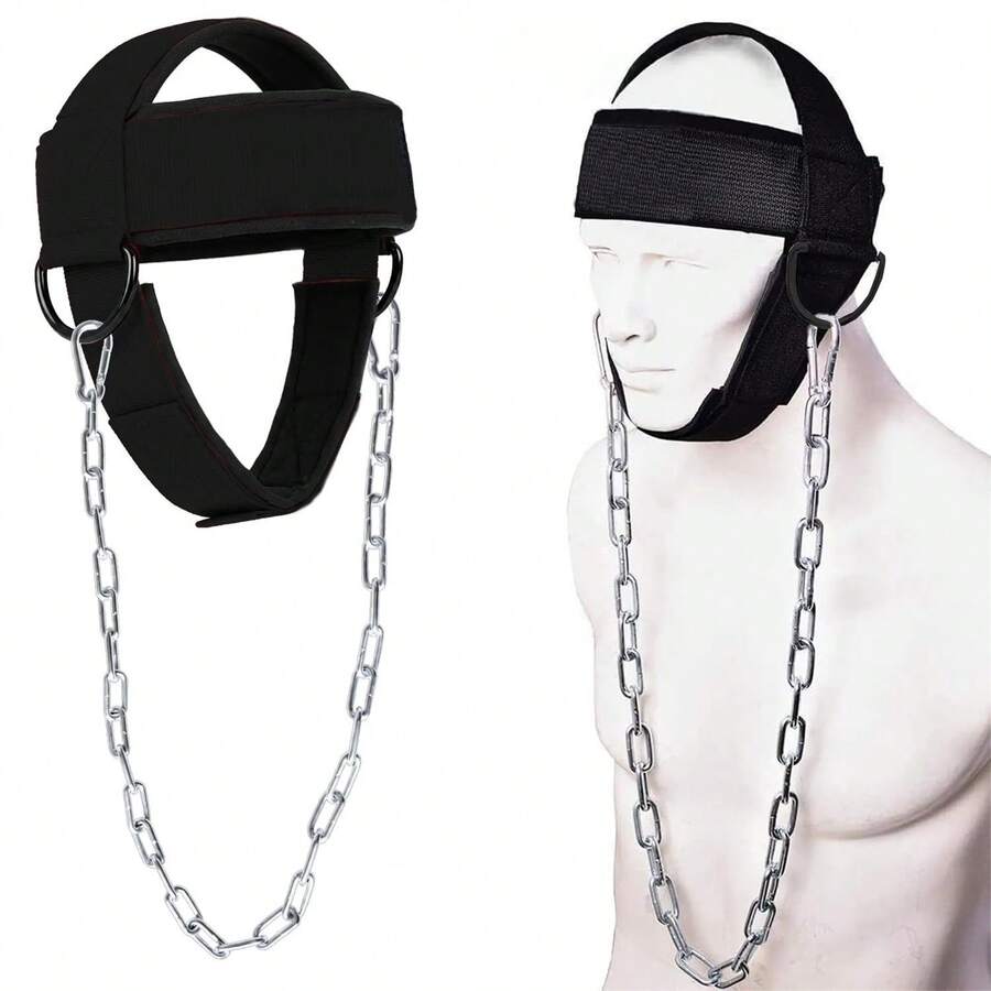 Training Neck Strap With Steel Chain, Adjustable, Suitable For Boxing, Home Gym And Glute Workout Equipment - Multicolor - View 1