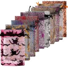 50pcs Halloween Organza Gift Bags With Drawstring Mesh Candy Bags, Pumpkin And Spider Web Pattern, Suitable For Halloween Party Gifts - Organza Bag - View 9