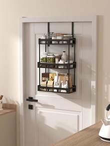 Estantería colgante para puerta, estante de puerta de varias capas, almacenamiento colgante, ahorro de espacio, adecuado para despensa de cocina y almacenamiento de especias, diseño de fácil instalación, sin perforación, estantería multifunción de cocina - Gancho para colgar detrás de la puerta - Ver 7