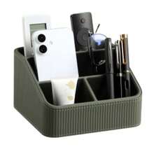 Caja de almacenamiento para control remoto, organizador de escritorio compacto de cuero PU, elegante y lindo, adecuado para escritorio de oficina en casa, estante de almacenamiento para control remoto en mesa de noche, unisex - Multicolor - Ver 16