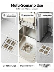 Disposable Drain Mesh Stickers For Kitchen Food Residue Filtration, Bathroom Drain Hair Catcher, Anti-Insect And Anti-Odor Drain Net, Use And Toss - A - View 5