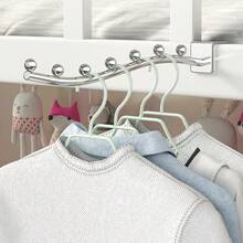 1/2/3 Packs Tendedero De Ropa Clothes Drying Rack, No Drill Metal Hanging Organizer, Multi-Scenario Organizador Armarios Ropa For Dorm Closet Window Sill Bedside, Silver - Multicolor - View 6