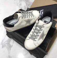 Alte schmutzig weiße Schuhe Sterne flach lässig höhenverstärkend große Skate-Schuhe vielseitig kombinierbar Paarschuhe - Grauer Stern, schwarzer Schwanz - Übersicht 3