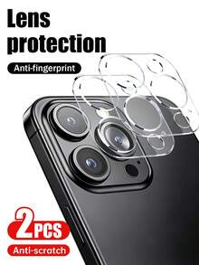 3D Transparent Lens Protector Film, Compatible With Phone 11/12/13/14/15/16 Pro Max/17 Pro/17 Air/17 Pro Max/18/18 Pro/18 Pro Max/Compatible With Iphone Ultra, 2-Pack, Full Screen Rear Tempered Glass Film And Camera Lens Protector Film, Easy Installation, Suitable For Specific Models - Clear - View 1