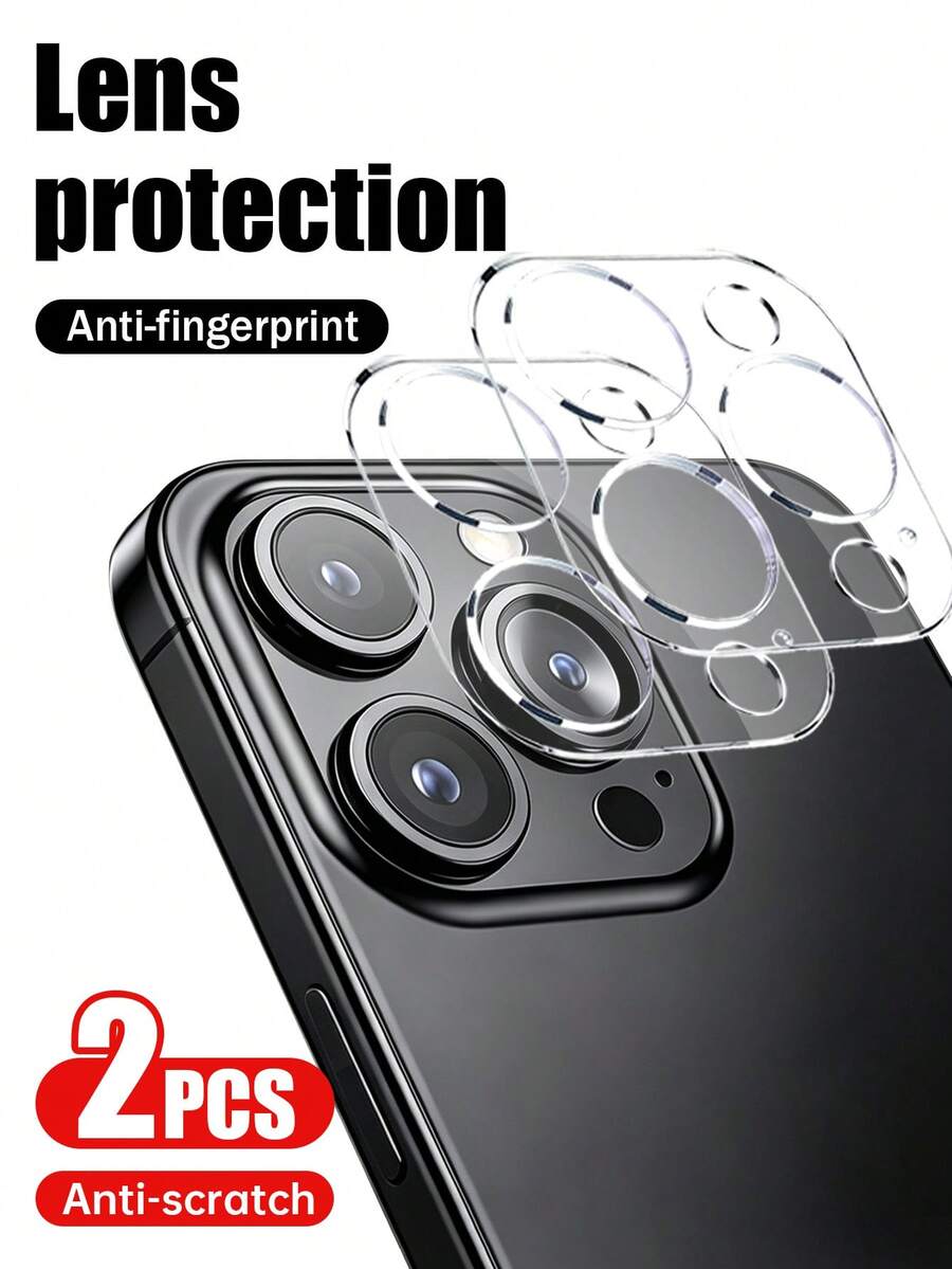 3D Transparent Lens Protector Film, Compatible With Phone 11/12/13/14/15/16 Pro Max/17 Pro/17 Air/17 Pro Max/18/18 Pro/18 Pro Max/Compatible With Iphone Ultra, 2-Pack, Full Screen Rear Tempered Glass Film And Camera Lens Protector Film, Easy Installation, Suitable For Specific Models - Clear - View 1