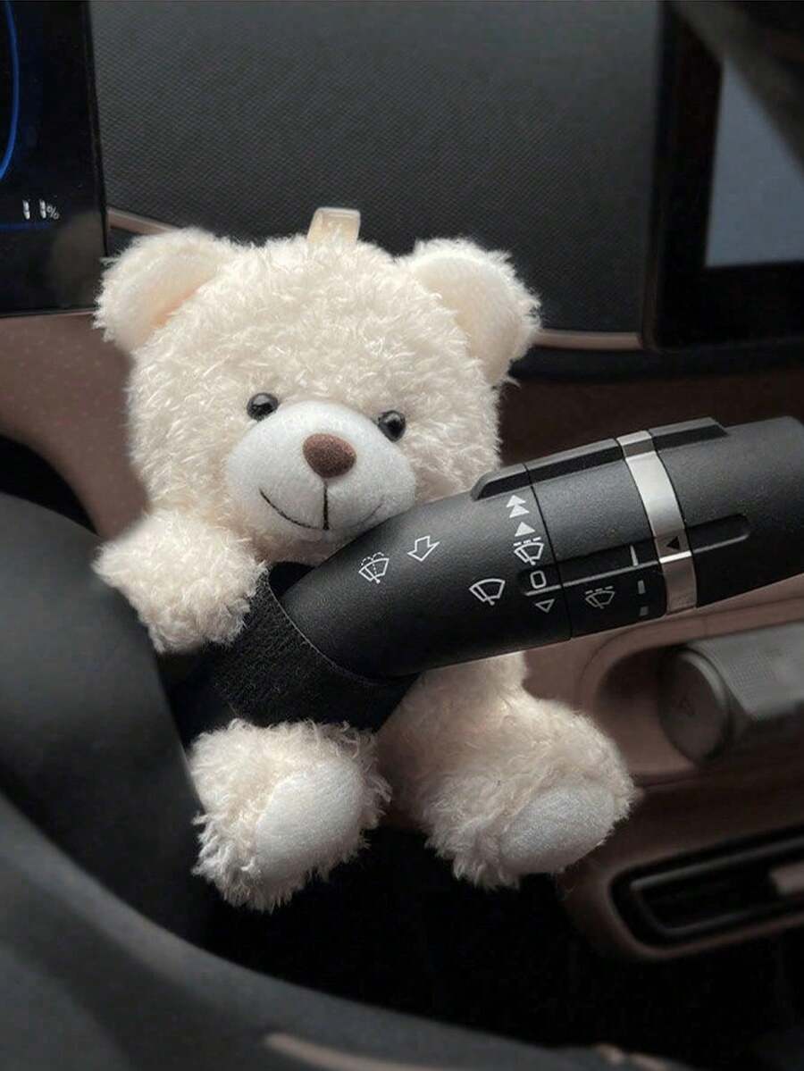 Car Interior Gear Shift Lever Decoration, Fashion Creative Women's Gear Shift Decor, Can Be Installed On Gear Shift Lever, Turn Signal Lever Or Wiper Lever, Soft Panda Decoration, Easy To Install, Suitable For Most Car Models