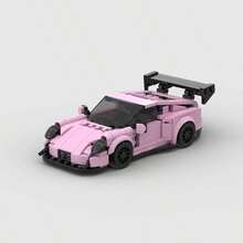 6+ Kids Pink Retro Convertible Sports Car Building Block Set, 2-Seater Vehicle Model With Pop-Up Headlights, Educational Construction Toy, Birthday Gift - Model - View 10