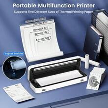 ORICO Wireless Portable Printer - Thermal Printer, Desktop Inkless Printer. Supports US Letter And A4 Folding Thermal Paper, Compatible With Smartphones And Tablets, Printing Paper Sold Separately - Black - View 5