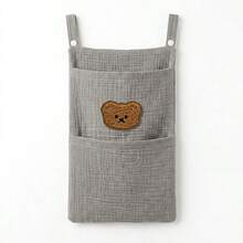 1pc New Baby Storage Bag, Cute Bear Decoration, Multi-Functional Baby Crib Hanging Bag - Multicolor - View 11