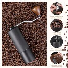 SOKANY Penggiling Kopi Manual Premium dari Baja Tahan Karat dengan Pegangan Bertekstur Pola Kisi, Desain Ergonomis, Cocok untuk Penggunaan di Rumah dan Kantor, Tidak Membutuhkan Listrik, Tahan Lama dan Mudah Dibersihkan, Aksesori Kedai Kopi - Hitam - View 7