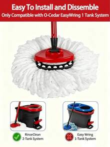 1pc Replacement Mop Head, Compatible With O-Cedar/Easywring Spin Mop, Washable Microfiber Mop Cloth, Suitable For Wet And Dry Cleaning And Dusting, Cleaning Tool - Multicolor - View 3
