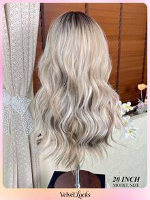 Topshe [Velvet Locks] Brown Highlighted Synthetic Wig, Soft Heat-Resistant Voluminous Layered Wavy Hair With Curtain Bangs, Suitable For Daily Wear, Nightclub, Music Festival, Cosplay, Women's Wig - Multicolor - View 7