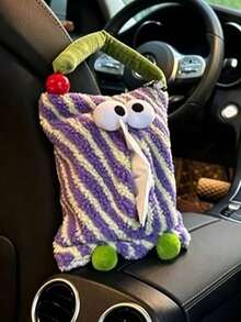 1 Peça Caixa de Lenços de Carro Criativa e Fofa de Monstro, Bolsa de Lenços de Carro, Caixa de Armazenamento de Lenços de Carro, Lixeira de Carro Criativa e Fofa de Monstro - Multicolorido - Visão 5