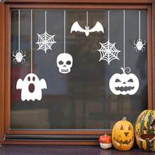 1pc Halloween Theme Glass Window Decorative Sticker, Reusable Static Cling Decal For Home Double Sliding Glass Doors, Bedroom Floor-To-Ceiling Windows, B&B Guest Rooms, Escape Rooms, Cocktail Bars, Supermarket Display Windows, Halloween Party, Halloween Decoration Gift - Halloween Window Decor Stickers - View 4