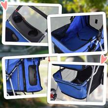 Pet Strollers - Blue + Oxford Fabric - View 6