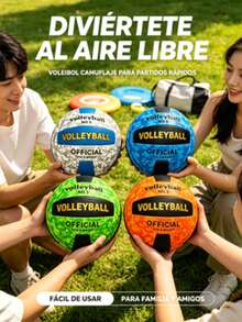 Vóleibol Camuflaje Talla 5, Vóleibol Suave de PU Resistente al Desgaste para Entrenamiento Interior y Exterior, Pelota Deportiva para Principiantes - A - Ver 7