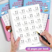 32 Pages Math Enlightenment Workbook, Advanced Two-Digit Addition And Subtraction Daily Practice, Basic Mental Arithmetic Exercise Book. Ideal For Daily Math Activities, Home And School Supplementary Materials, Daily Office Supplies And Math - Multicolor - View 5