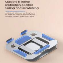 Adjustable Alloy Tablet Stand, Black Silver 360° Rotating, Non-Slip Stable Base, Foldable, Easy To Store And Carry, Suitable For 4-13 Inch Tablet Devices, Desktop Tablet Alloy Stand Foldable Rotating Portable Height Adjustable Cooling Stand - View 11