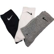 NIKE Unisex Versatile Comfortable Lightweight Mid-Calf Training Sports Socks (3 Pairs) SX4704-901 - Crew Socks - View 2