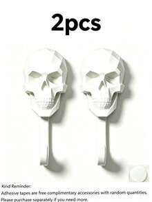 Skull Wall Hook, Creative Gothic Style Towel Hook, Vintage Skull Bone Coat Rack, Bathroom Towel Rack, Entryway Key Holder, Bedroom Door Storage Hook, Halloween Punk Style Wall Decor - Multicolor - View 15