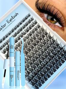 Rikuaild Eyelash Extension Kit, 144pcs Cluster False Eyelashes, Includes Adhesive And Sealer, Remover, Tweezers, Suitable For Beginners, Easy To Use, Salon-Grade Long-Lasting Eyelash Extensions - Multicolor - View 2