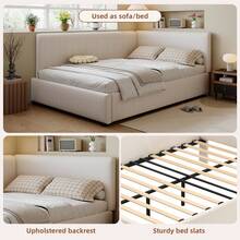 Sofa Bed Frame Beige 194 X 146.5 X 82.5 Cm - Beige - View 5
