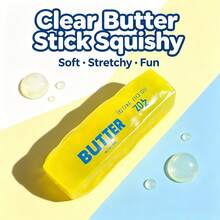 1pc Transparent Butter Squeeze Toy, TPR Non-Rebound Simulation Prank Toy, Realistic Semi-Transparent Yellow Oval With Print, Stress Relief Desk Toy, Christmas Gift Halloween Holiday Stocking Filler, Random Style, Soft Cute Blind Box - Multicolor - View 4