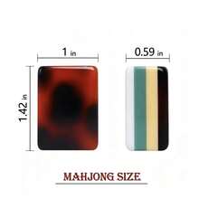Multi‑Layer Contrast Color Resin Mahjong Tiles, Exquisite Carved Pattern Mahjong Pieces, Smooth Handfeel Game Tiles Tabletop Leisure - Tortoiseshell - View 5