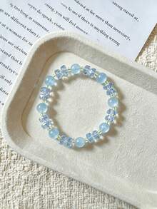 1pc New Multicolor Crystal Beaded Bracelet For Women, Stackable Minimalist Luxury Niche Delicate Bracelet, Elegant High-End Jewelry Accessory - Bracelet - View 8