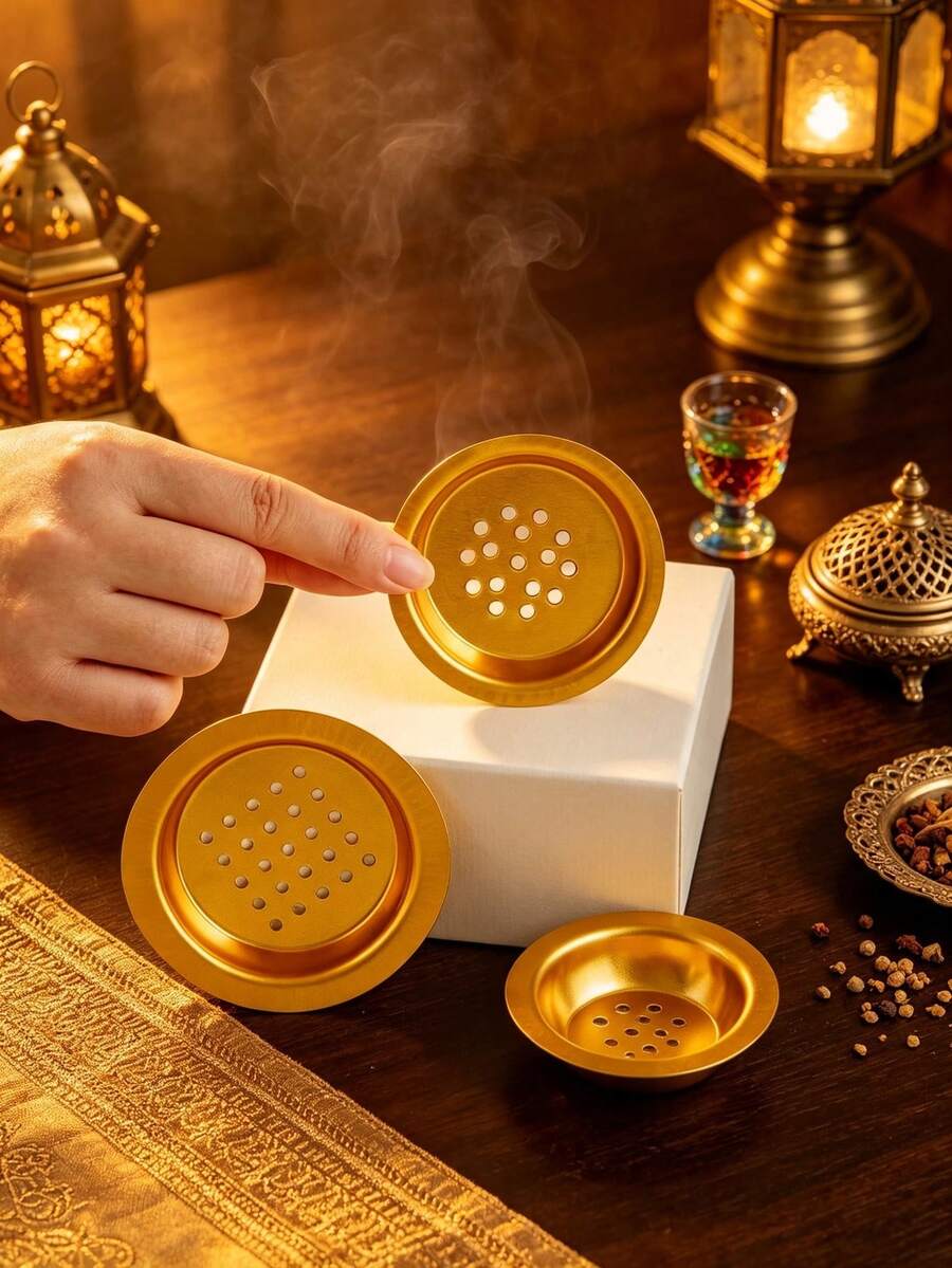 1 قطعة/5 قطع/10 قطع اختياري، 4.7-7.9 سم، 8 أحجام إجمالية، مادة معدنية. ملحقات حرق البخور متعددة الوظائف، تشمل الحصيرة والقمع والمنخل. مناسبة للمنزل والعطلات والحفلات والعلاج بالروائح واليوغا والتأمل، وأيضاً كهدية للعطلات. - متعدد الألوان - مشاهدة 1