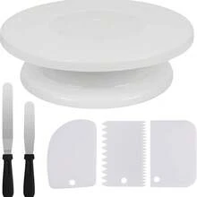 This 6-Piece Cake Decorating Tool Set Includes One Stainless Steel Scraper, One PP Material Scraper And One Cake Turntable. It Is Reusable And Suitable For Making Homemade Desserts, Cakes And More, Making It A Kitchen Essential. - View 12