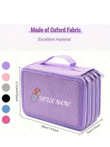Custom 1pc, Portable Solid Color Four-Layer Pencil Case, 72-Hole Pencil Storage Bag With Zipper For Colored Pencils, Drawing Pens, Coloring Pens, Suitable For Students, Painting Enthusiasts - Multicolor - View 6