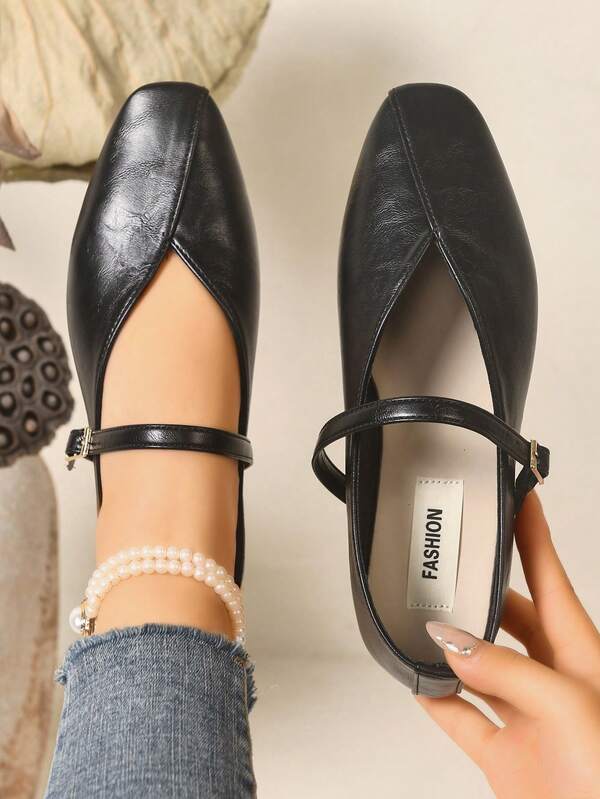 Women's Fashion All-Season Comfortable Soft Versatile Mary Jane Flats, Ballet Shoes. Suitable For Daily Wear, Walking, Work, Vacation, Attending Parties, Banquets, Weddings, Fashion Shows. Pairs Well With Short Skirts, Leather Pants, Skirts, Leather Jackets, Sweaters, Down Jackets, Sweatshirts, Jackets, Dresses.