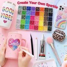 40 Colors Resin Jelly Rhinestones DIY, 28,000pcs With Glue, Tweezers, Drill Pen, Divided Storage Box, Spoon And Other Tools, Flat Back Rhinestones, Includes 3 Bottles Of B7000 DIY Glue, Suitable For Diamond Painting, Shoes, Phone Case Rhinestone DIY Handmade Inlay - Resin Diamonds - View 5