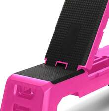 Compact Portable Aerobic Step Platform Exercise Deck Equipment, Cardio Stepper Bench With Adjustable Height For Home Gym Workout Strength Training Fitness Station, Black - Pink - View 5