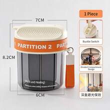 Portable Weekly Pill Organizer, Rotating Pill Box, Light-Proof & Moisture-Proof Large Capacity Vitamin Storage Box, Portable Travel Supplement Container With Lanyard, 4-Compartment Rotating Pill, Fish Oil, Capsule Medication Storage Box - one-size - View 8