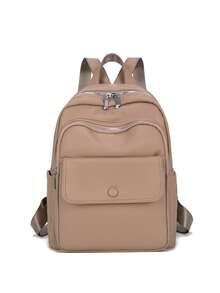 1pc Fashionable Avant-Garde Large Capacity Multi-Pocket PU Faux Leather Premium Backpack, Campus Style Versatile Shopping Backpack - Multiple Colors - View 12