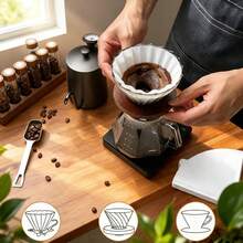 40/80/160pcs Coffee Filter Paper, V-Shaped Coffee Filter Paper, Disposable Coffee & Tea Filter Paper, Suitable For Pour-Over Coffee And Drip Coffee Maker, Outdoor, Travel, Office, Back To School Essential - Multicolor - View 5