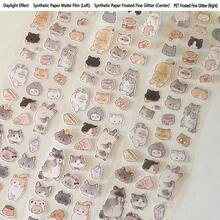 Cuộn nhãn dán PET cắt hình đầu mèo Kitty dễ thương 35cm/vòng, nhãn dán tái sử dụng chống nước cho DIY thẻ Goo, nhật ký, scrapbook, thẻ ảnh, ốp điện thoại và collage - màu đen - Xem 7