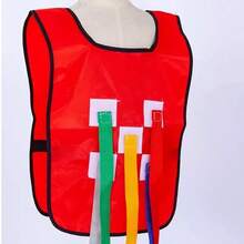 1 Set Universal Kids & Adults Tail Tag Game Vest, Includes 5 Reusable Colorful Tails, Indoor/Outdoor Sensory Integration Training Sports Game, Suitable For Home, Backyard, Beach, Kindergarten, Daycare Center And Group Party Interactive Sports Activities - Red - View 10