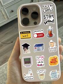 50 قطعة ملصقات هاتف عربية، مادة PVC، تصميم جمالي إبداعي، كل واحد فريد، مناسب لأغطية الهواتف، الأجهزة اللوحية، أجهزة الكمبيوتر المحمولة، الأمتعة، السيارات، الدفاتر، المجلات، إلخ. - 50 قطعة - مشاهدة 5
