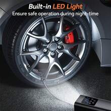 150PSI Fast Car Tire Inflator, Portable Air Compressor Tire Pump - Equipped With LED Light, Pressure Gauge And One-Touch Smart Wireless Design - Suitable For Cars, Motorcycles, Bicycles And Sports Balls, 3X Faster Inflation Speed - Wireless - View 7