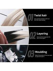 3pcs Plastic Threaded Non-Slip Steel Needle Tail Comb, Hair Dyeing Comb, Professional Hair Salon Dyeing Comb, Heat Resistant - Multicolor - View 4