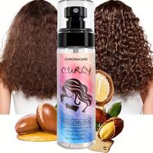 100ml Natural No-Rinse Curly Hair Styling Spray, With Moroccan Argan Oil And Coconut Oil, Refreshing Moisturizing Hair Mist, Create Shiny Curls, Long-Lasting Curl Hold - Full Size - View 2